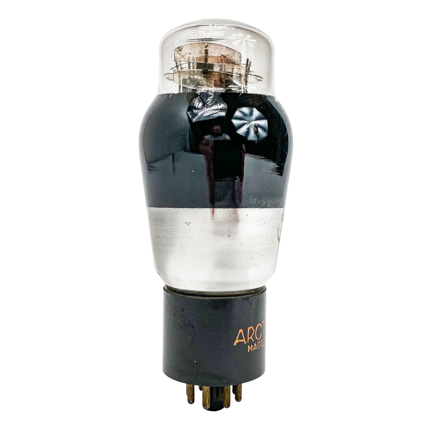 Arcturus 6B4G Black Plate Bottom D Getter Smoked and Chrome Glass Vacuum Tube