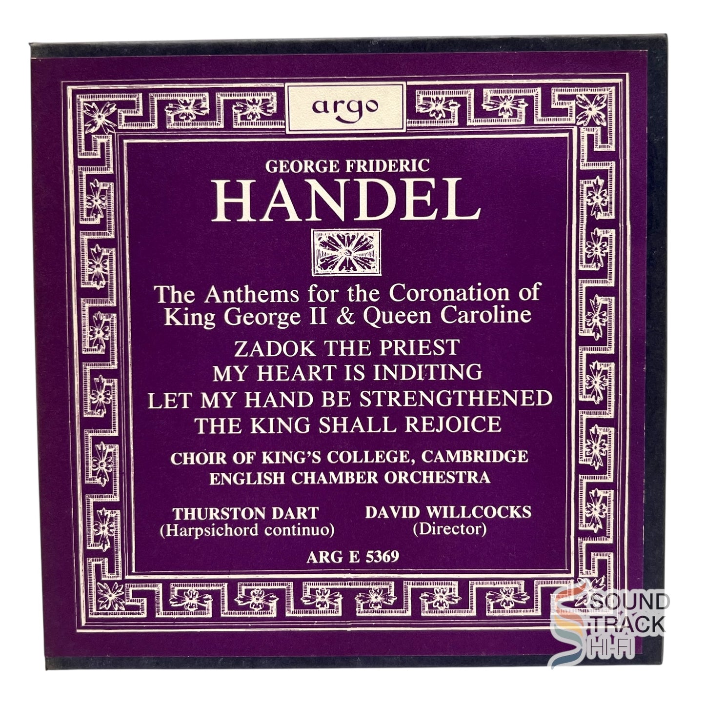 Handel: Coronation Anthems Thurston Dart Willcocks 7 1/2 IPS Reel Tape Dolby