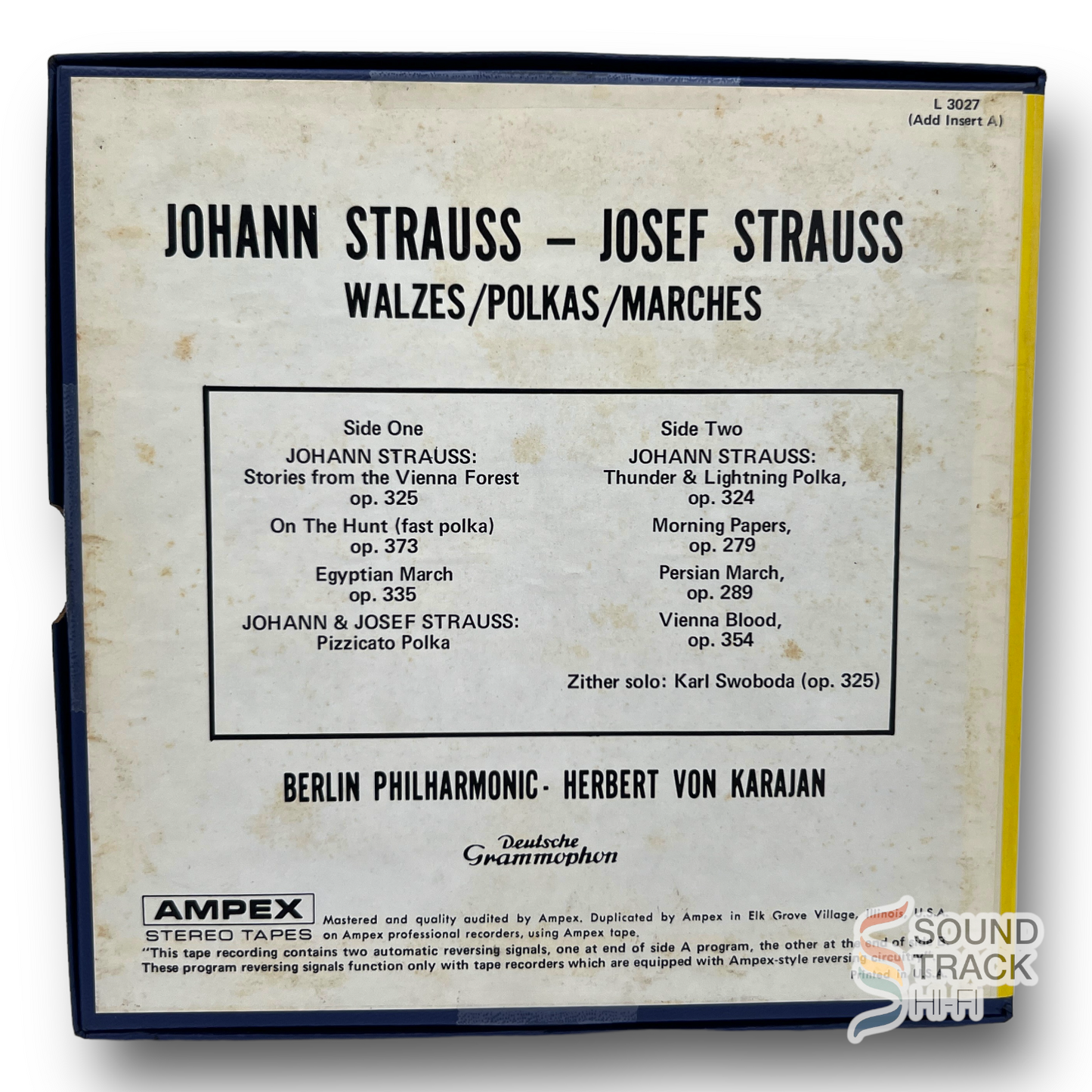 Strauss Waltz's Polkas Marches Berlin Phil. Karajan 7 1/2 IPS Reel Tape Deutsche