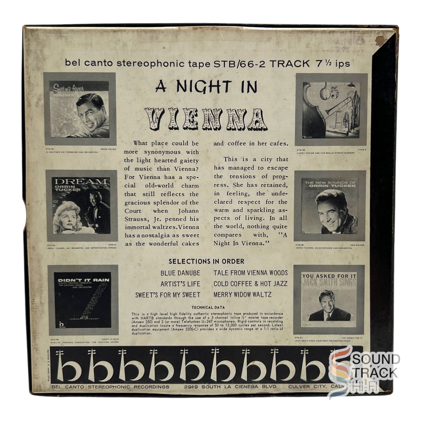A Night In Vienna By 101 Strings 2 Track 7 1/2 IPS Reel Tape Bel Canto