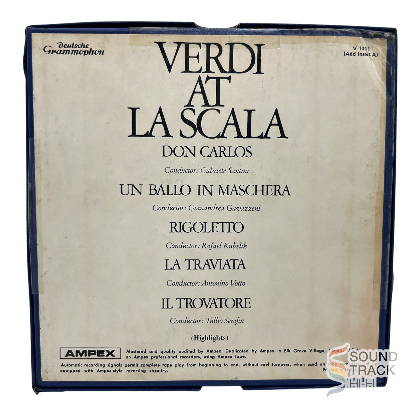 Verdi At La Scala Don Carlos 7 1/2 IPS Reel Tape Angel