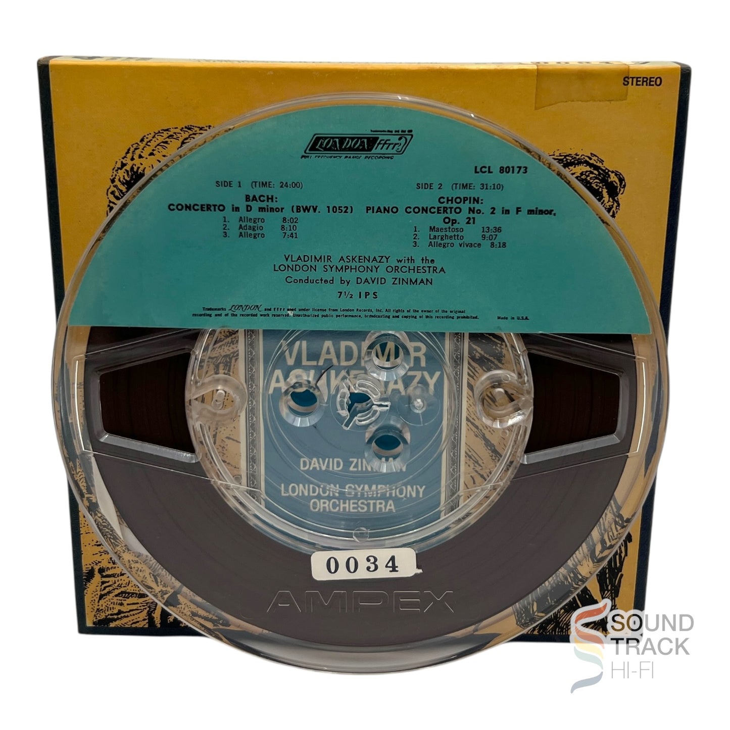 Bach Concerto In D Minor Chopin Concerto 2 Ashkenazy 7 1/2 IPS Reel Tape London