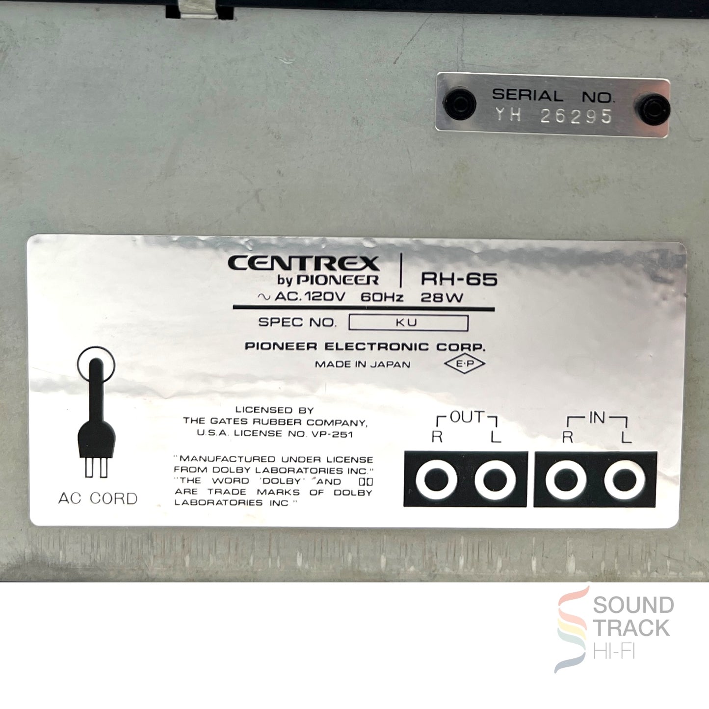Centrex By Pioneer RH-65 Stereo 8 Track Player