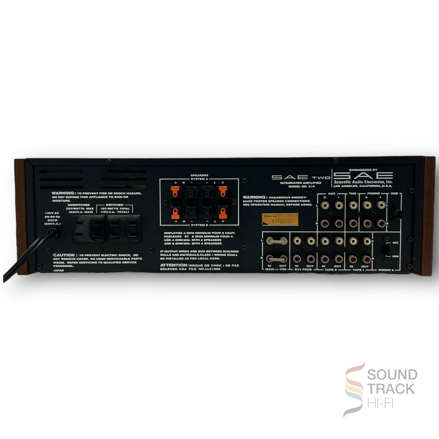 SAE Two A14 140 Watt Integrated Stereo Amplifier
