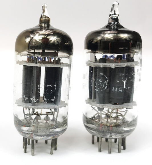 GE 5814A / 12AU7 Triple Mica D Getter 5 Star Balanced and Matched Vacuum Tubes