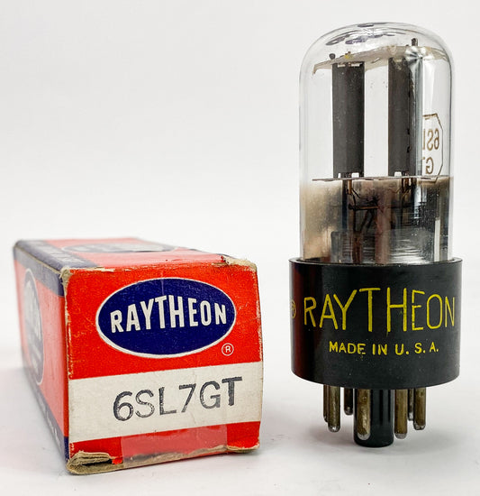 Raytheon 6SL7GT Smooth Grey Plate Bottom Foil D Getter Balanced Vacuum Tube