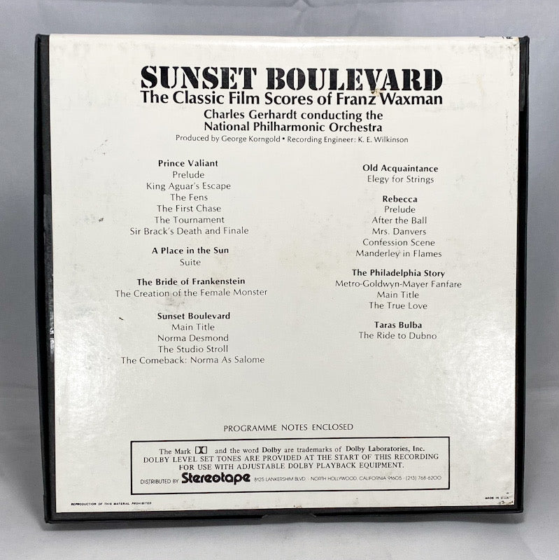 Sunset Boulevard Film Scores by Waxman Gerhardt Quad Reel Tape 7 1/2 IPS RCA