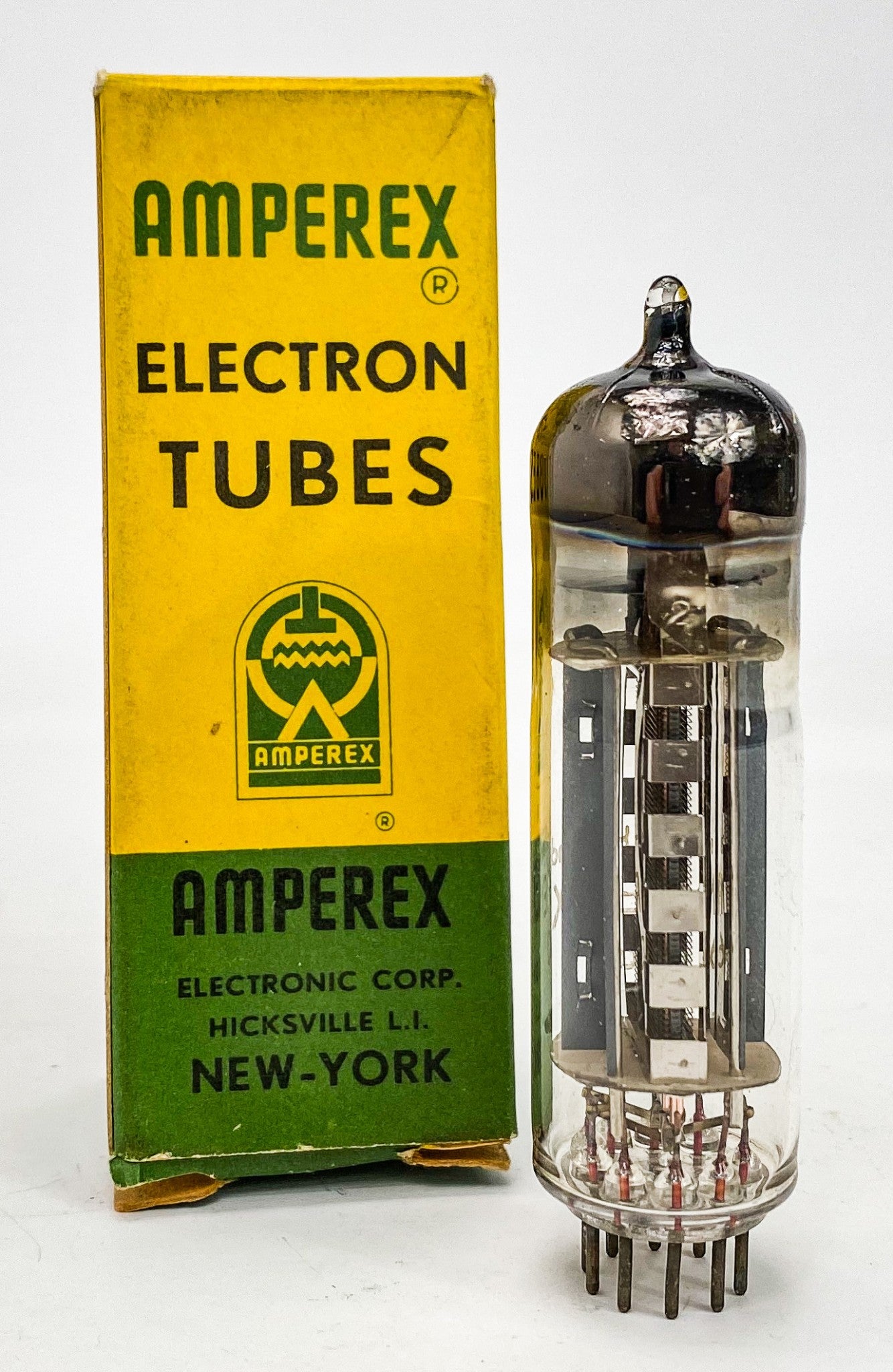 Amperex 6360 Grey Plate Halo Getter Vacuum Tube New In Box