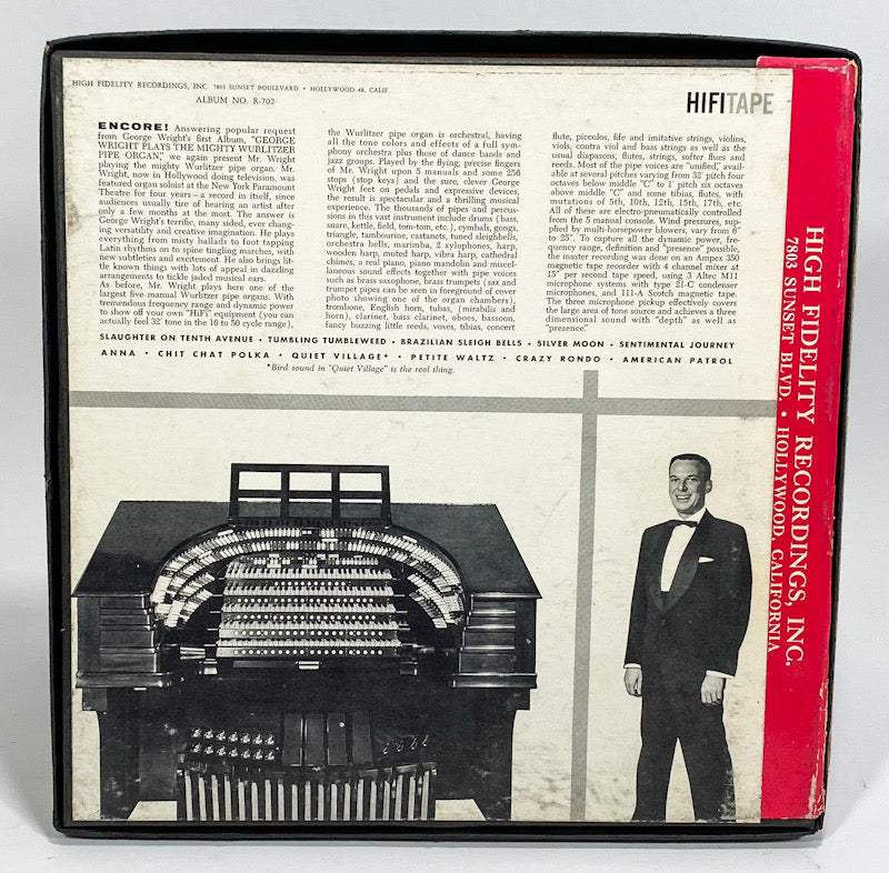 Encores George Wright Reel to Reel Tape 7 1/2 IPS HiFi Tape