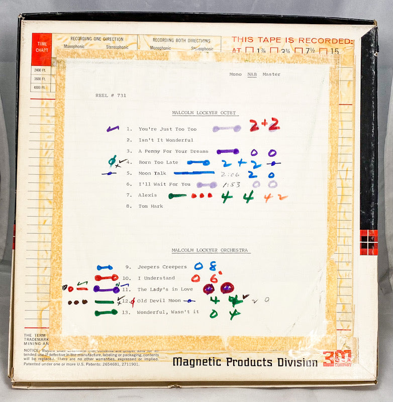 Malcolm Lockyer Octet Orchestra Master 15 IPS 10.5" Scotch Reel to Reel Tape 731