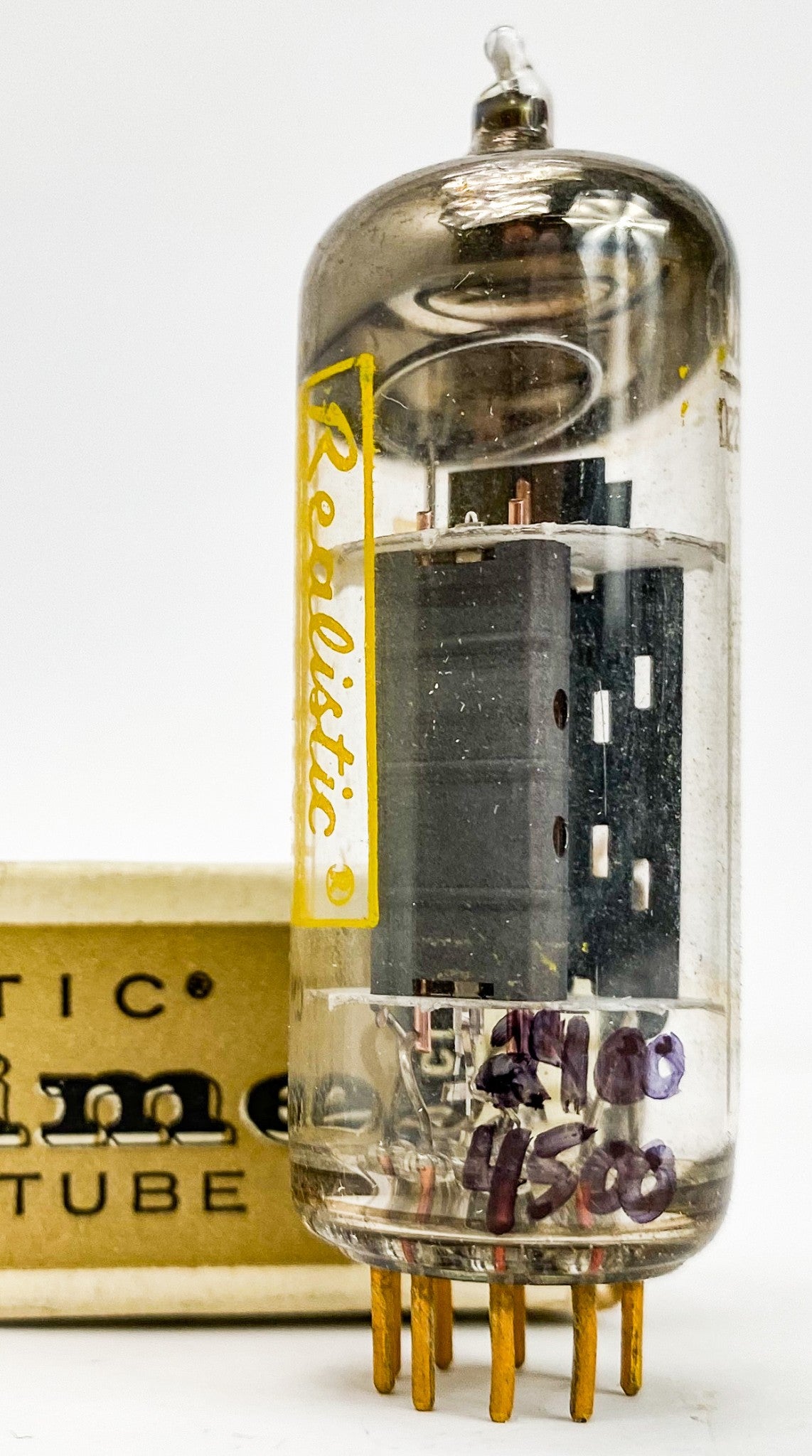 Realistic 6CS7 Grey Plate Halo Getter Gold Pin Vacuum Tube