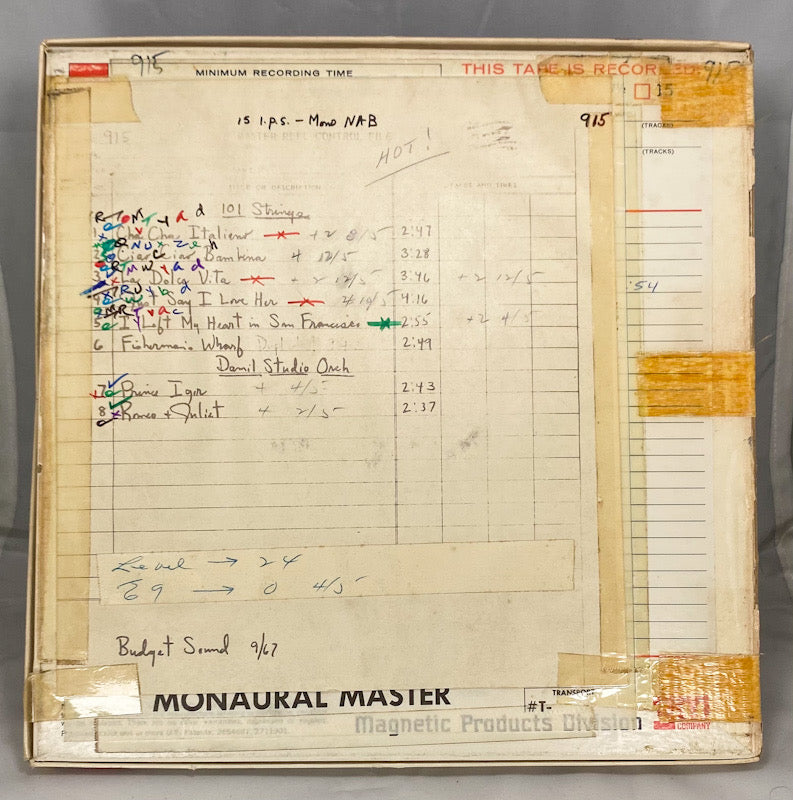 101 Strings Damil Studio Orchestra Master 15 IPS 10.5" Reel to Reel Mono 915