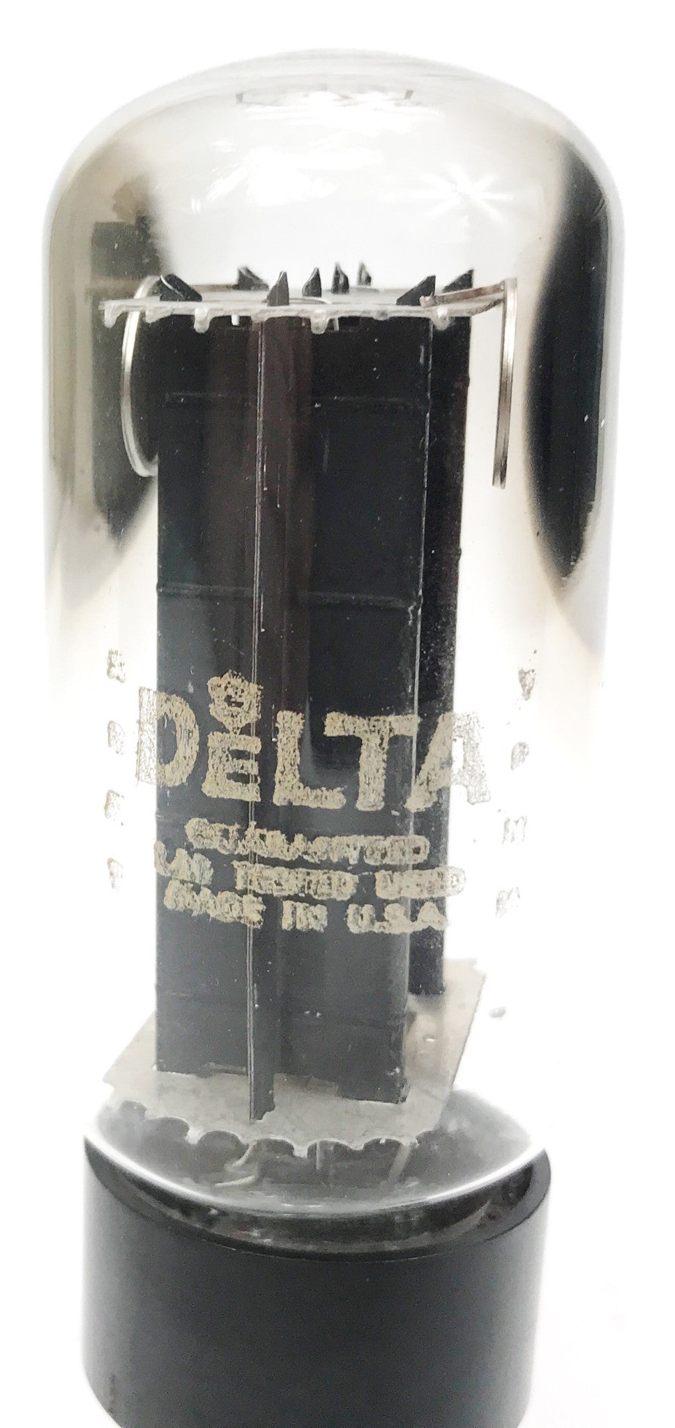 Delta 5U4GB Ribbed Black Plate Dual Top O Getter Balanced Rectifier Tube