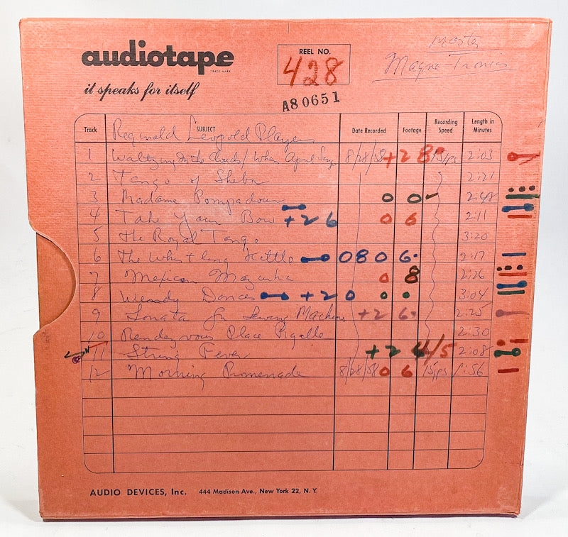 Reginald Leopold Players Master 15 IPS 10.5" Audiotape Reel to Reel Tape 428