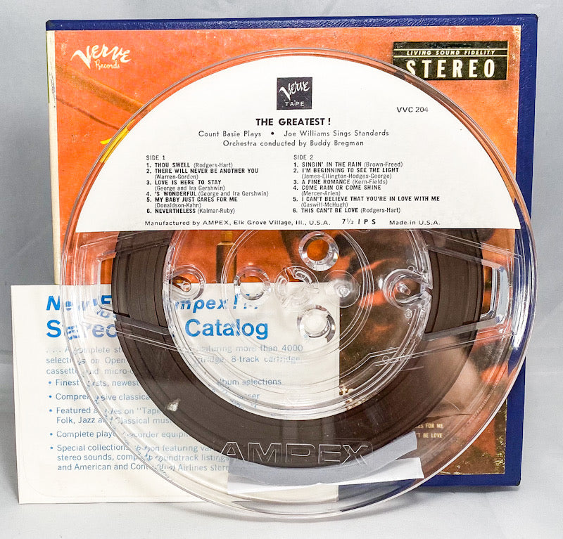 The Greatest Count Basie Joe Williams Reel to Reel Tape 7 1/2 IPS Verve
