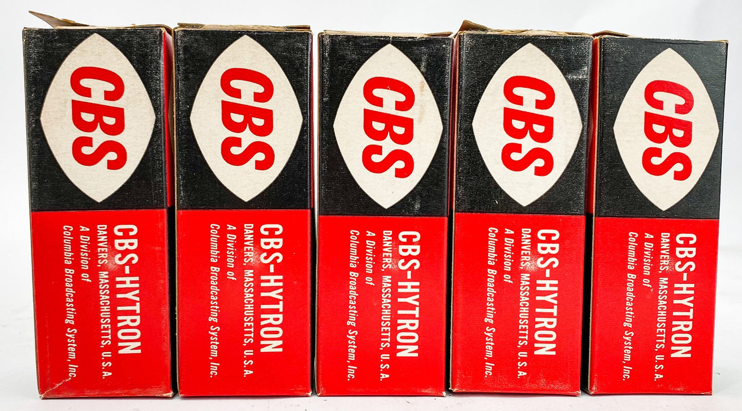 CBS 6S7G Silver Plate Bottom Foil D Getter Vacuum Tubes Set of 6 NIB *