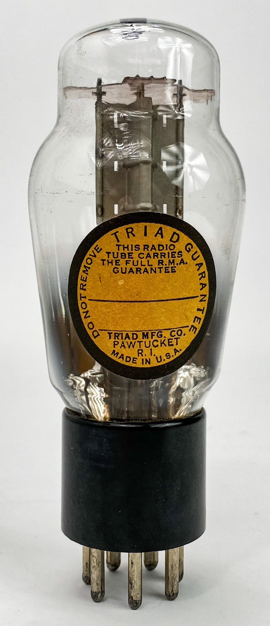 Triad 2B6 Silver Plate Bottom Foil D Getter Vacuum Tube Engraved Base