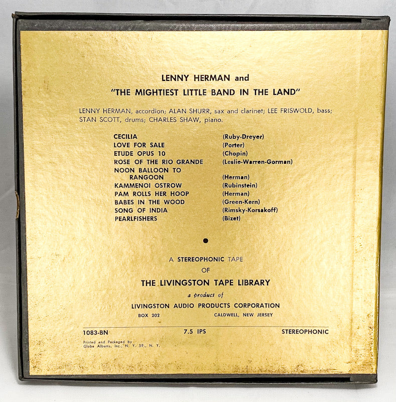 Mightiest Little Band Lenny Herman Reel to Reel Tape 7.5" Livingston Two Track