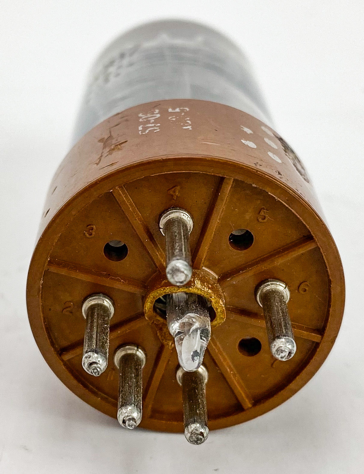 GE 6087 / 5Y3WGT / 5Y3WGTB Black Plate Top D Getter Brown Base Vacuum Tube