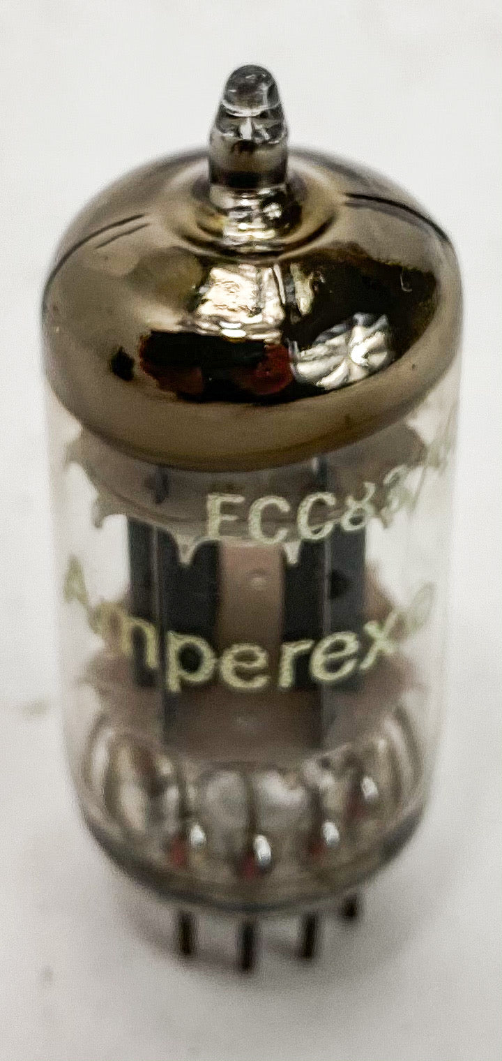 Amperex 12AX7 / ECC83 Ribbed Grey Plate Halo Getter Balanced Vacuum Tube *