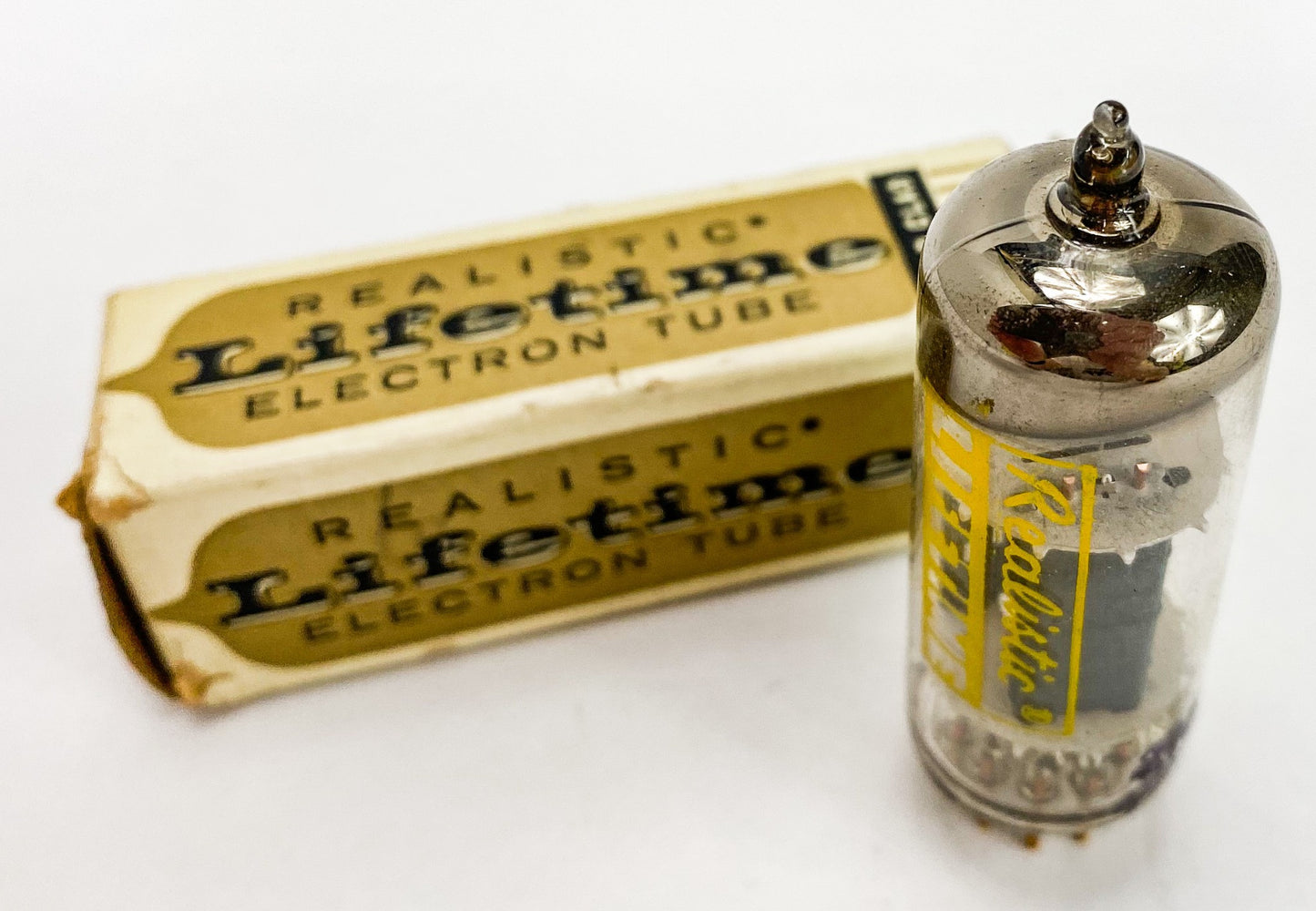Realistic 6CS7 Grey Plate Halo Getter Gold Pin Vacuum Tube