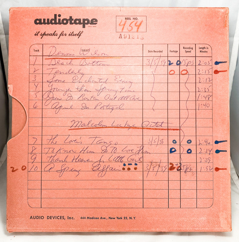 Dennis Wilson Malcolm Lockyer Octet Master 15 IPS 10 1/2" Reel to Reel Tape 454