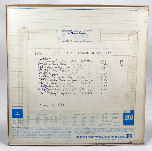 Motivational Background Music Magne-Tronics Master 10.5" Reel to Reel Tape M1206