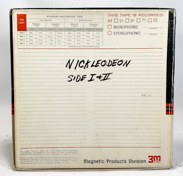 Nickleodeon Master 10.5" Reel to Reel Tape #R 802