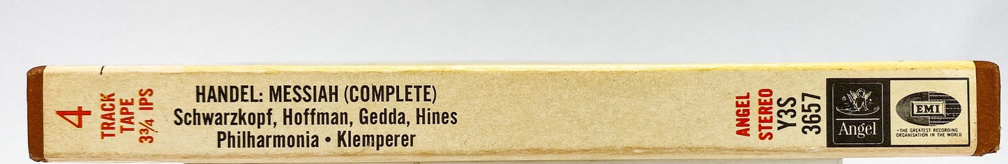 Handel Messiah Hines Gedda Hoffman Klemperer Reel to Reel Tape 3 3/4 IPS Angel