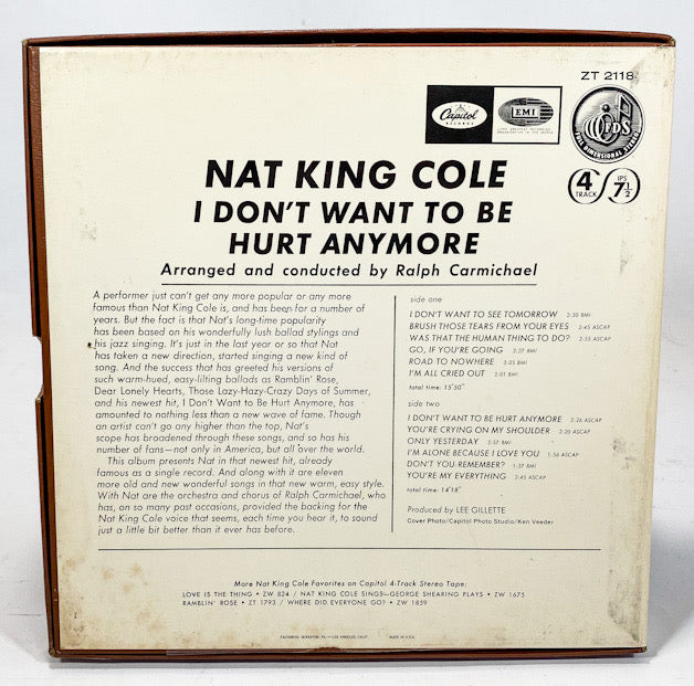 I Don't Want To Be Hurt Anymore by Nat King Cole Reel Tape 7 1/2 IPS Capitol