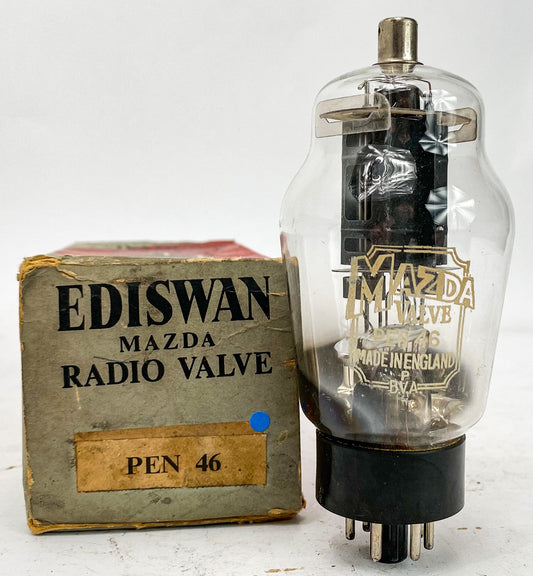 Ediswan / Mazda PEN 46 Black Plate Bottom D Getter Vacuum Tube Made In England *