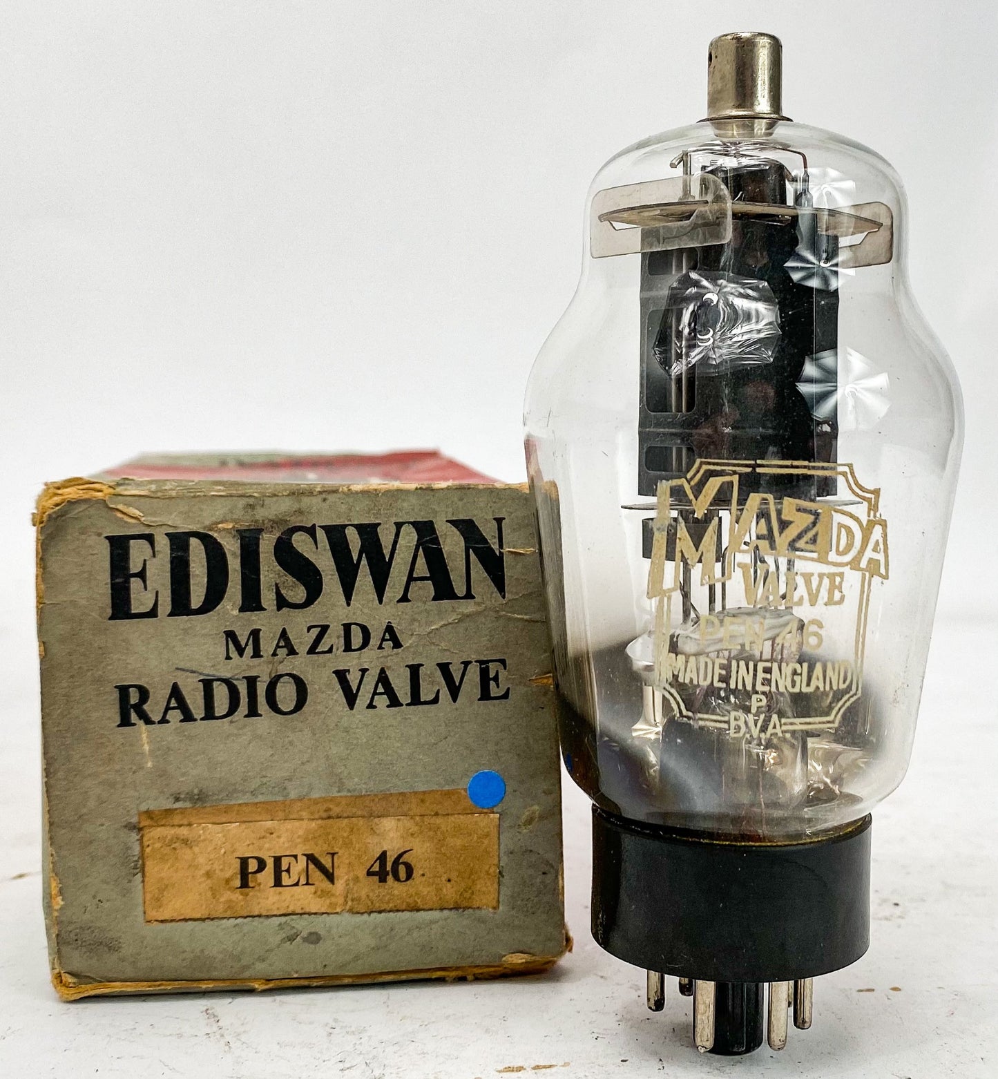 Ediswan / Mazda PEN 46 Black Plate Bottom D Getter Vacuum Tube Made In England *