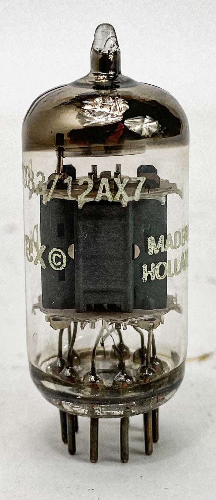 Amperex 12AX7 / ECC83 Ribbed Grey Plate Halo Getter Balanced Vacuum Tube *
