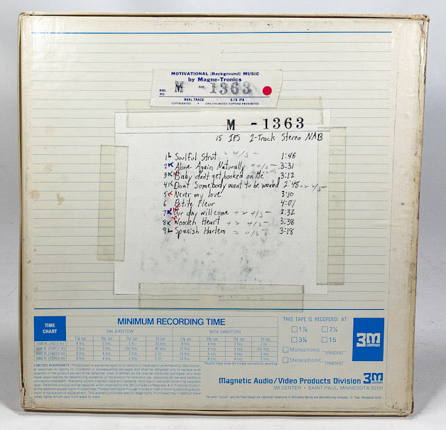 Motivational Background Music Magne-Tronics Master 10.5" Reel to Reel Tape M1363