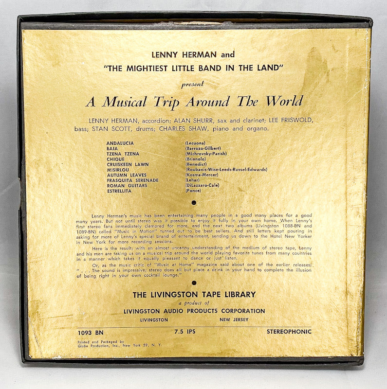 Musical Trip Around The World Lenny Herman Reel to Reel Tape 7.5" Two Track New