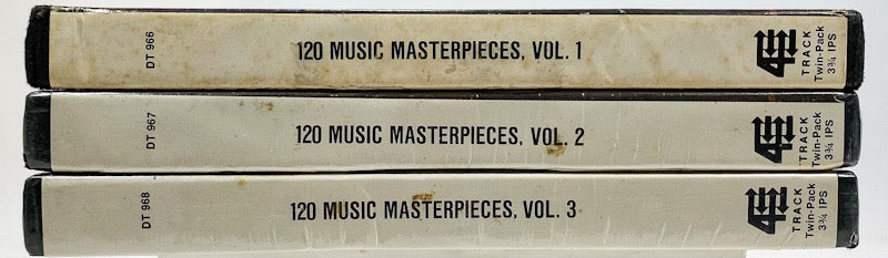 120 Music Masterpieces Vol 1 2 & 3 Reel to Reel Tape 3 3/4 IPS Columbia New