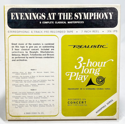 Evenings At The Symphony Compilation Reel to Reel Tape 3 3/4 IPS Realistic