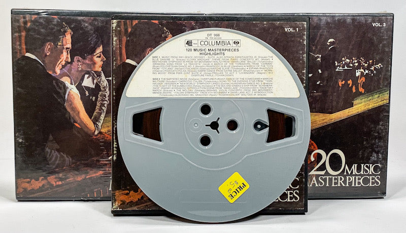 120 Music Masterpieces Vol 1 2 & 3 Reel to Reel Tape 3 3/4 IPS Columbia New