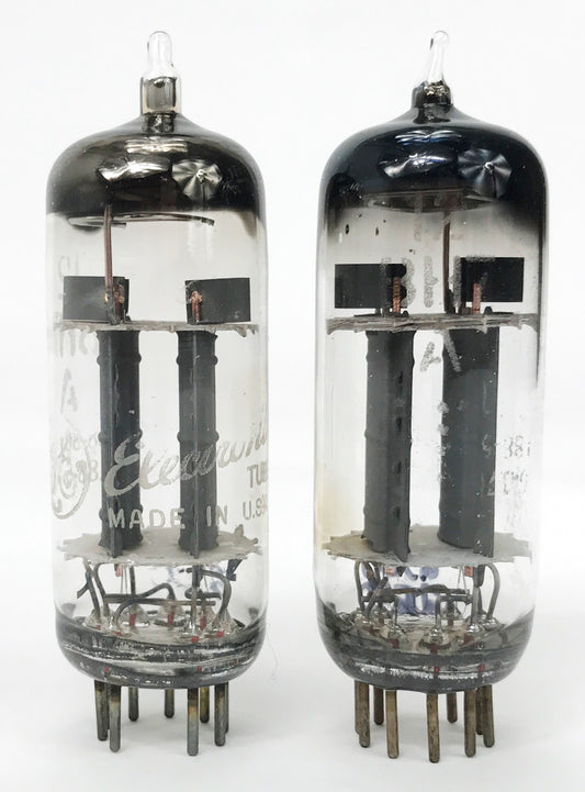 GE 12BH7A Grey Plate Top Horseshoe Getter Balanced and Matched Vacuum Tubes