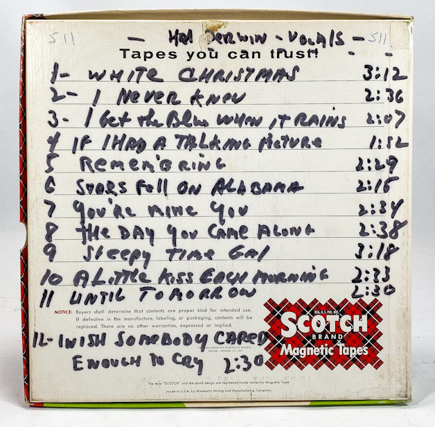 Hal Derwin Volcals Master 10 1/2" Scotch Reel to Reel Tape 511