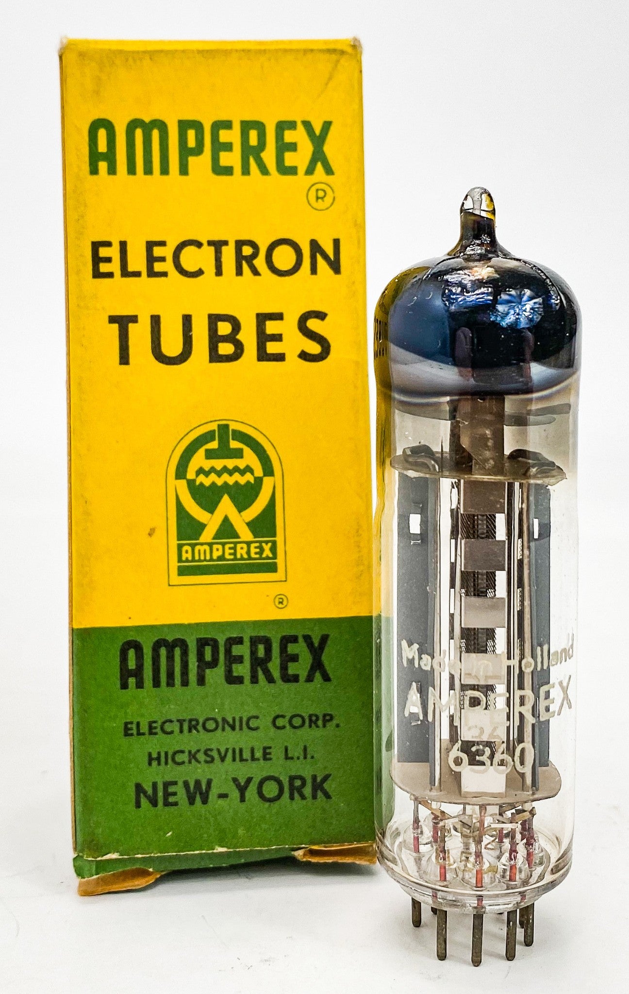 Amperex 6360 Grey Plate Halo Getter Vacuum Tube New In Box