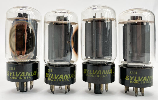 Sylvania 5881 / 6L6WGB Grey Plate Side O Getter Matched Vacuum Tubes