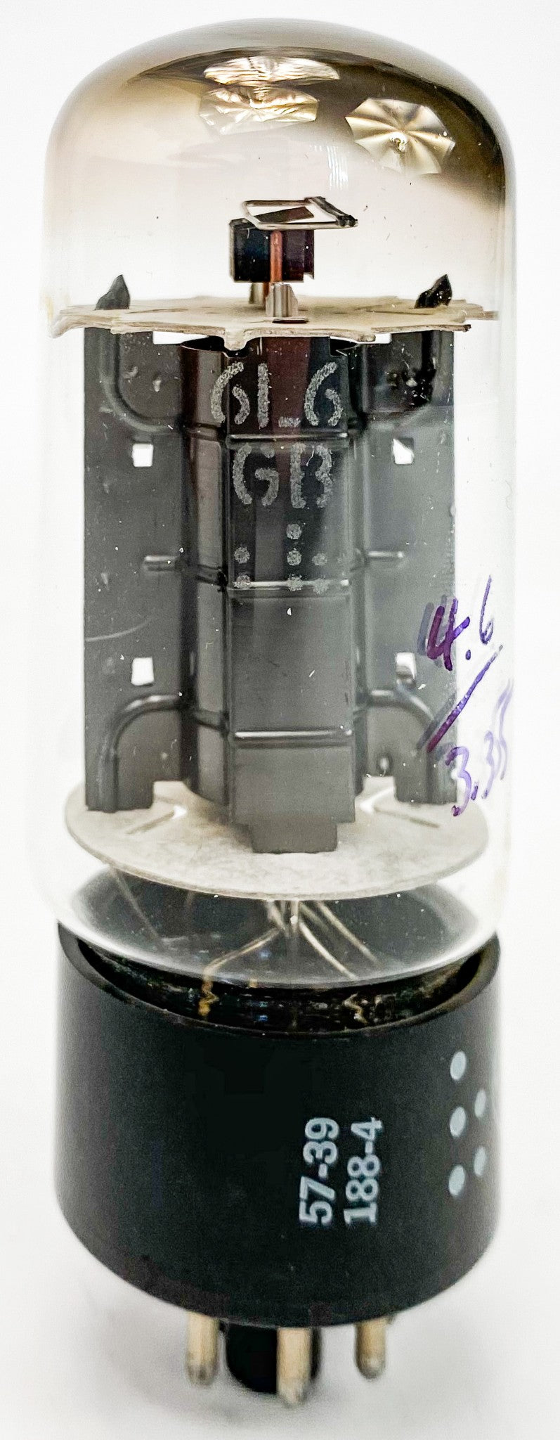 GE 6L6GB Black Plate Top D Getter Vacuum Tube