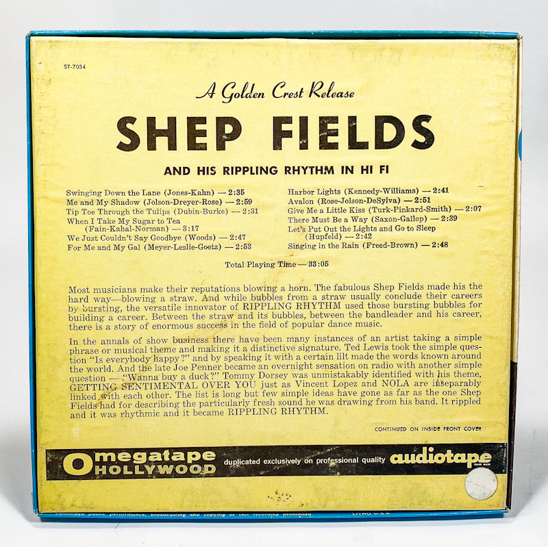 Shep Fields And His Rippling Rhythm Reel to Reel Tape 7 1/2 IPS Omegatape New