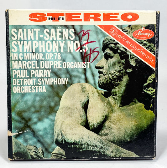 Saint-Saens Symphony No. 3 Paul Paray Dupre Reel to Reel Tape 7 1/2 IPS Mercury