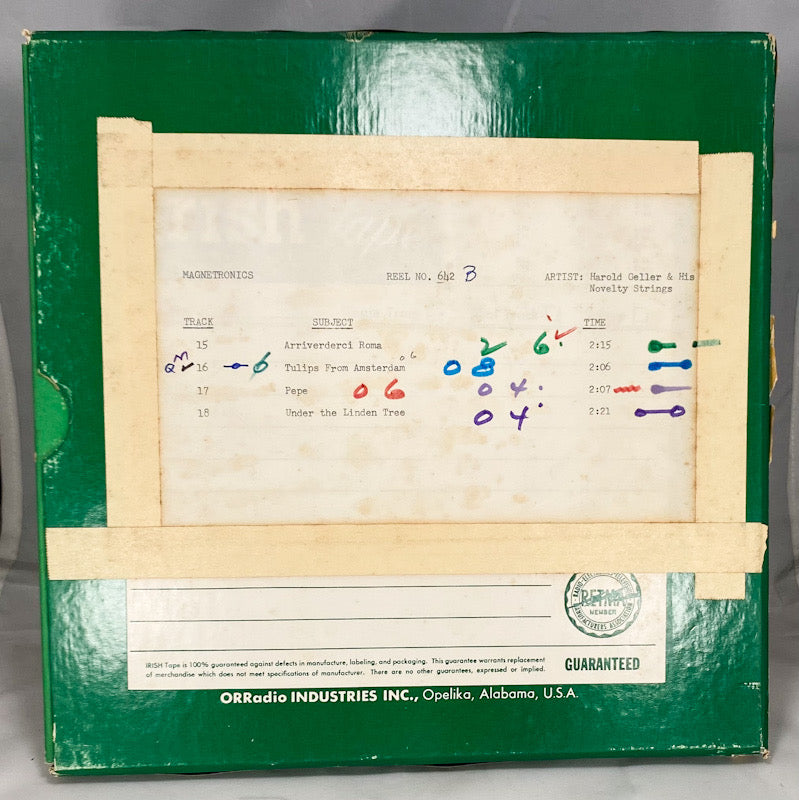 Harold Geller & His Novelty Strings Master 15 IPS 10.5" Reel to Reel Tape 642B
