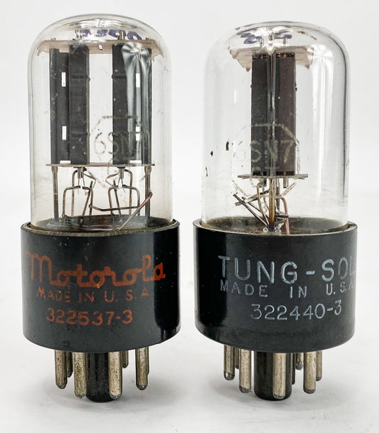 Tung-Sol 6SN7GT Grey Plate Bottom D Getter Balanced and Matched Vacuum Tubes
