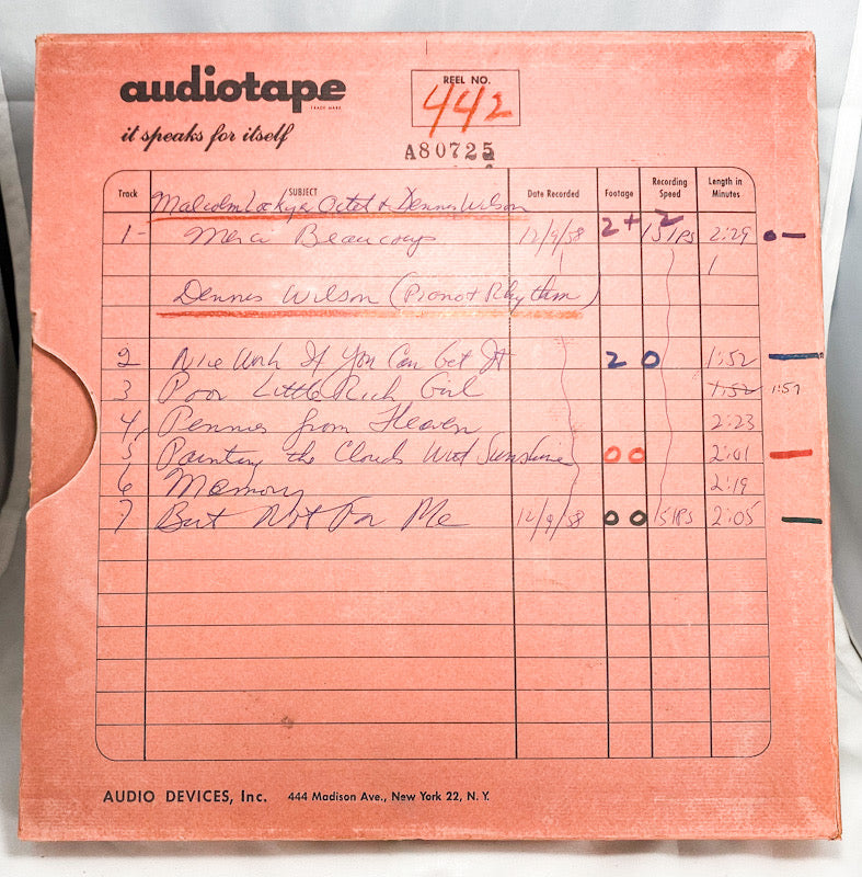 Malcolm Lockyer Octet Dennis Wilson Master 15 IPS Audiotape Reel to Reel 442