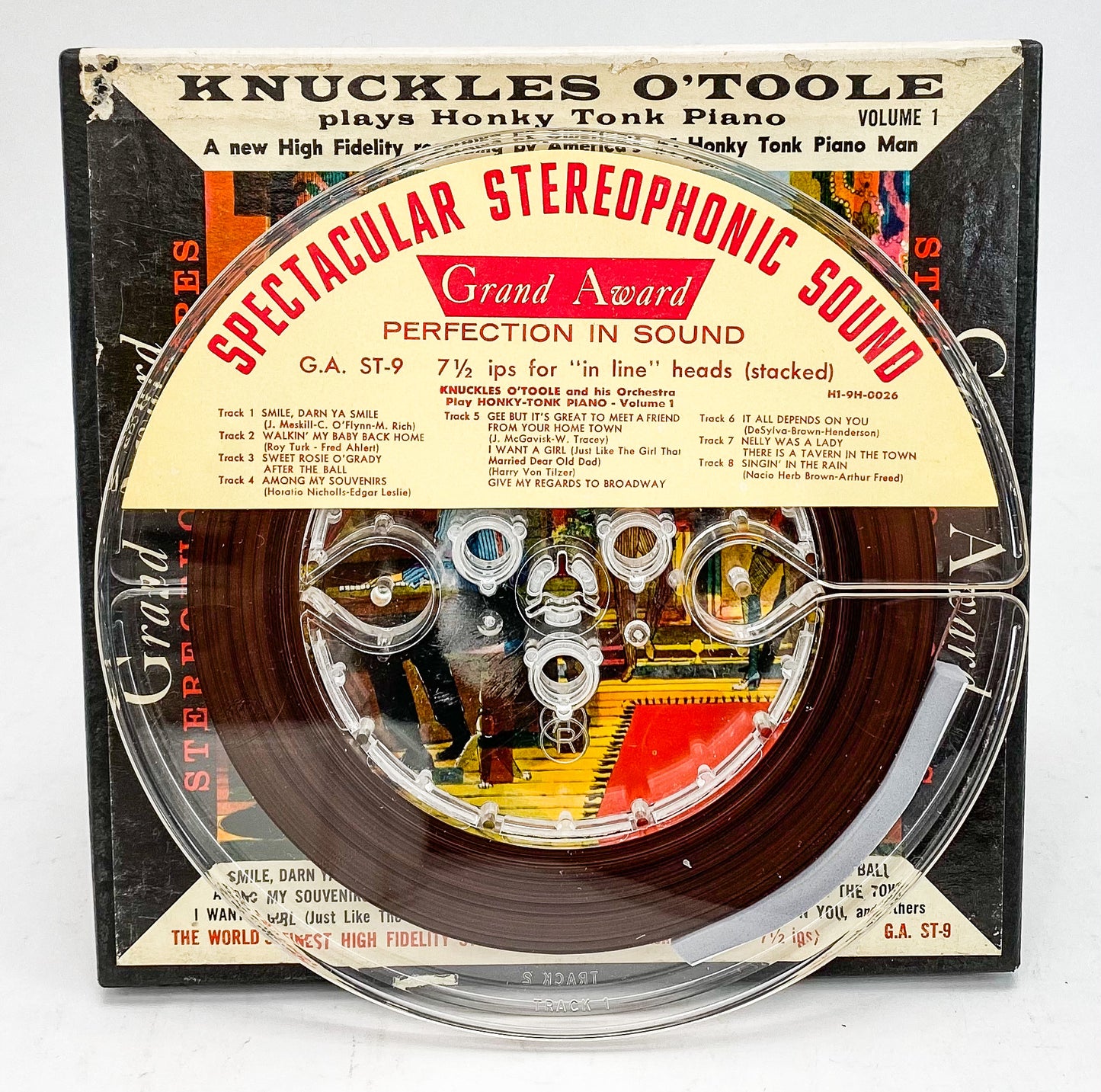 Honky Tonk Piano Knuckles O'Toole Reel to Reel Tape 7.5 IPS Grand Award 2 Track