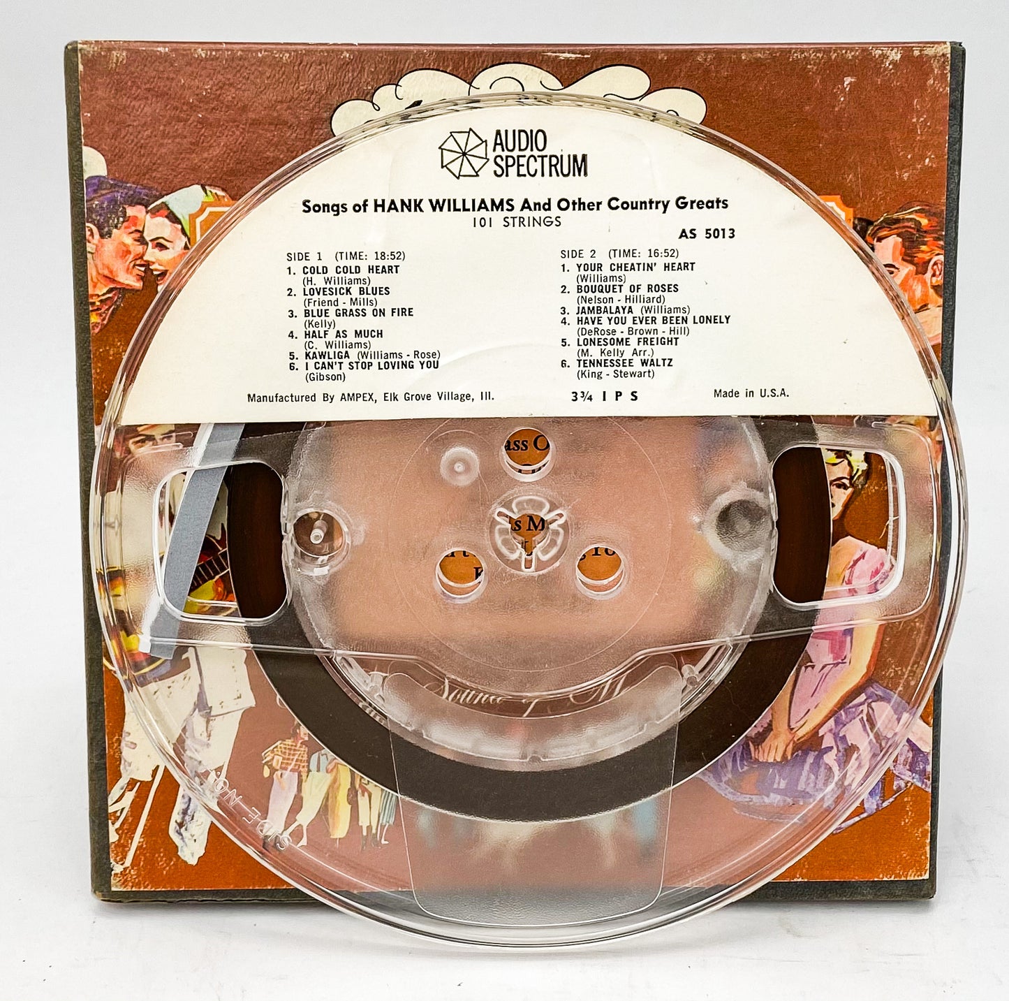 101 Strings Play Hank Williams Favorites Reel to Reel Tape 3 3/4 IPS Audio Spect